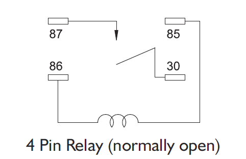 4 pin normally open relay schematic